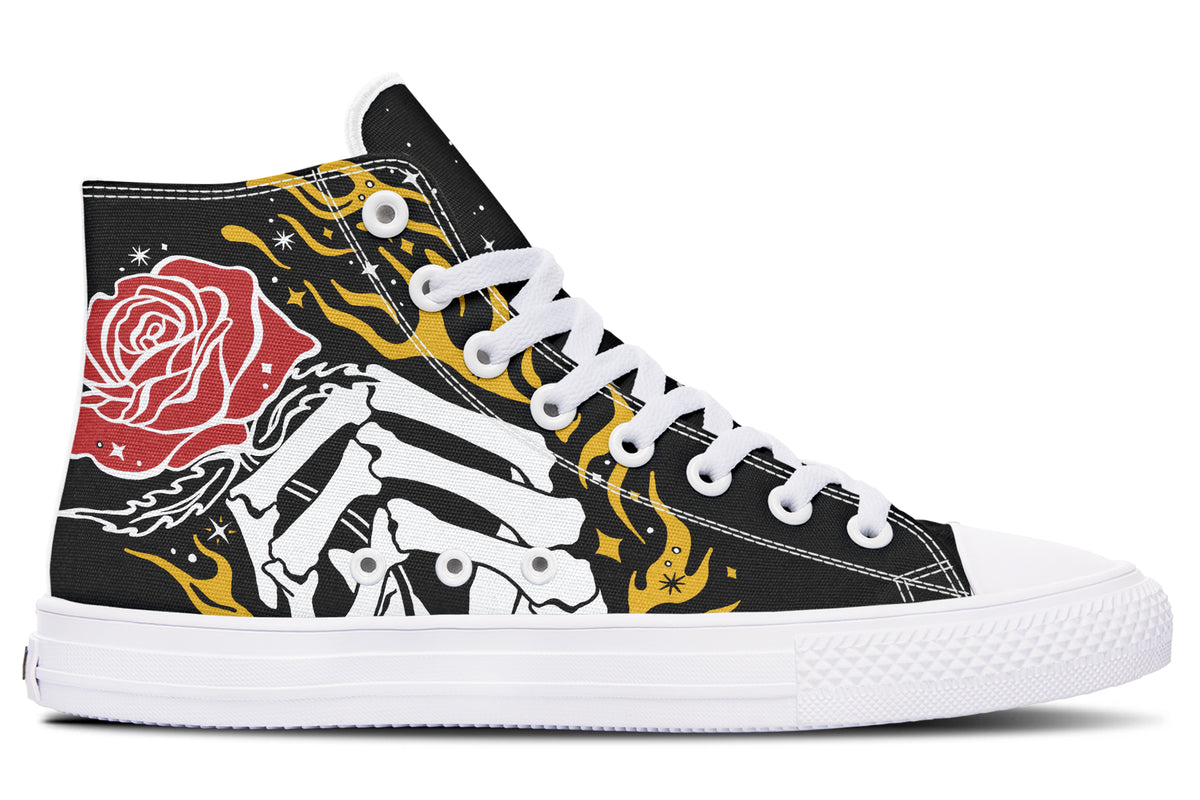 Forever Rose High Tops – Rogue + Wolf Red Canvas Gothic Sneakers