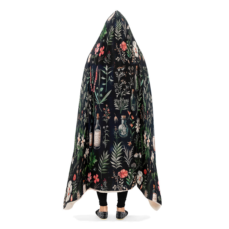 Apothecary Haven Hooded Blanket - Cozy and Warm Wrap-around Blanket with Vegan Fur Lining and Hood