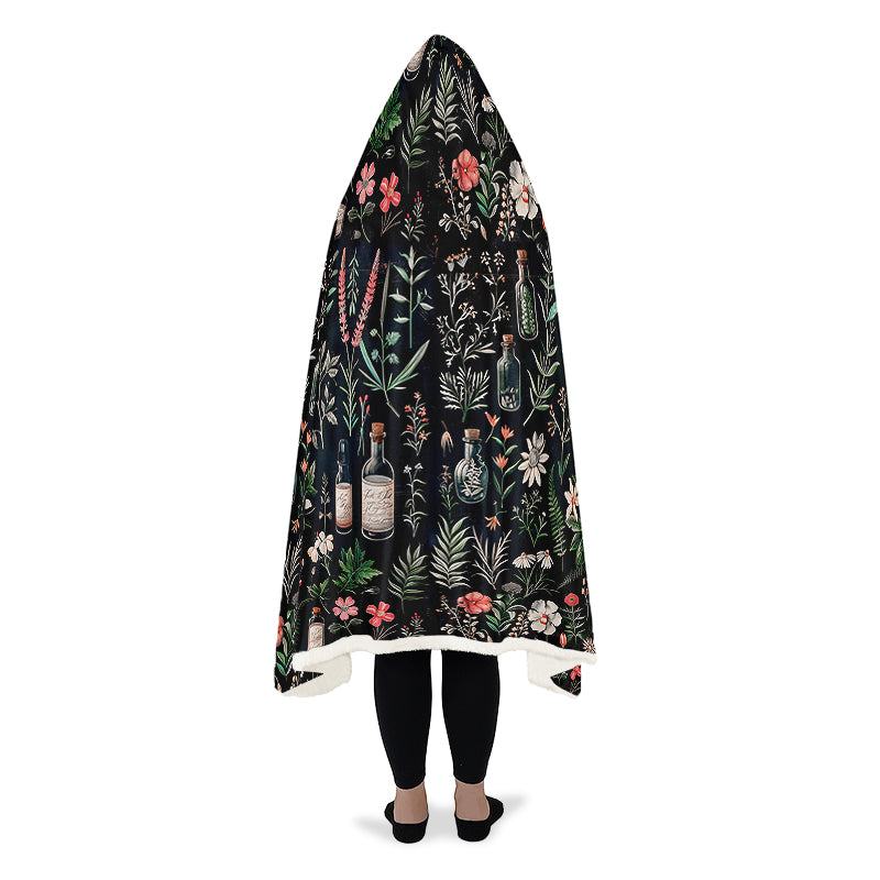 Apothecary Haven Hooded Blanket - Cozy and Warm Wrap-around Blanket with Vegan Fur Lining and Hood