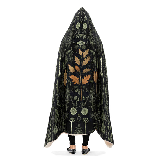 Autumn Memoir Hooded Blanket - Cozy and Warm Wrap-around Blanket with Vegan Fur Lining and Hood