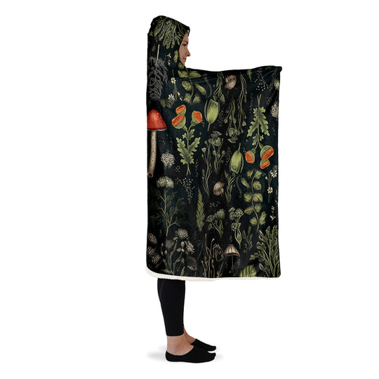 Foraging Hooded Blanket - Cozy and Warm Wrap-around Blanket with Vegan Fur Lining and Hood