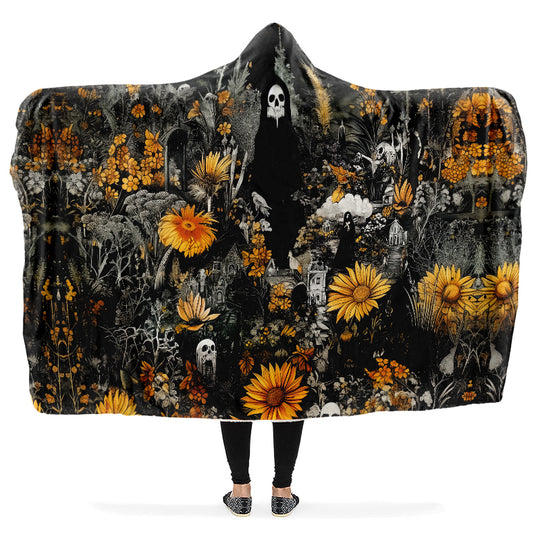 Grim’s Harvest Hooded Blanket - Cozy and Warm Wrap-around Blanket with Vegan Fur Lining and Hood