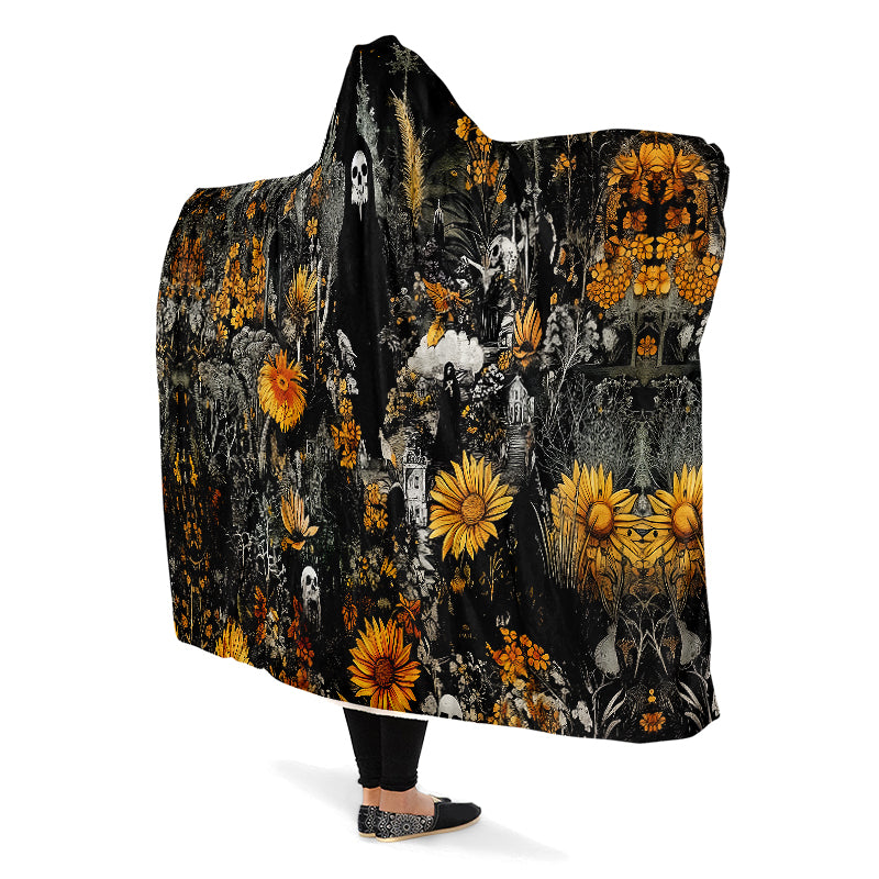 Grim’s Harvest Hooded Blanket - Cozy and Warm Wrap-around Blanket with Vegan Fur Lining and Hood