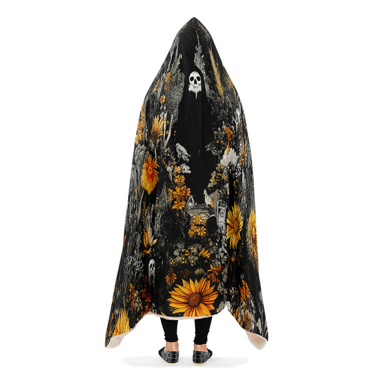 Grim’s Harvest Hooded Blanket - Cozy and Warm Wrap-around Blanket with Vegan Fur Lining and Hood