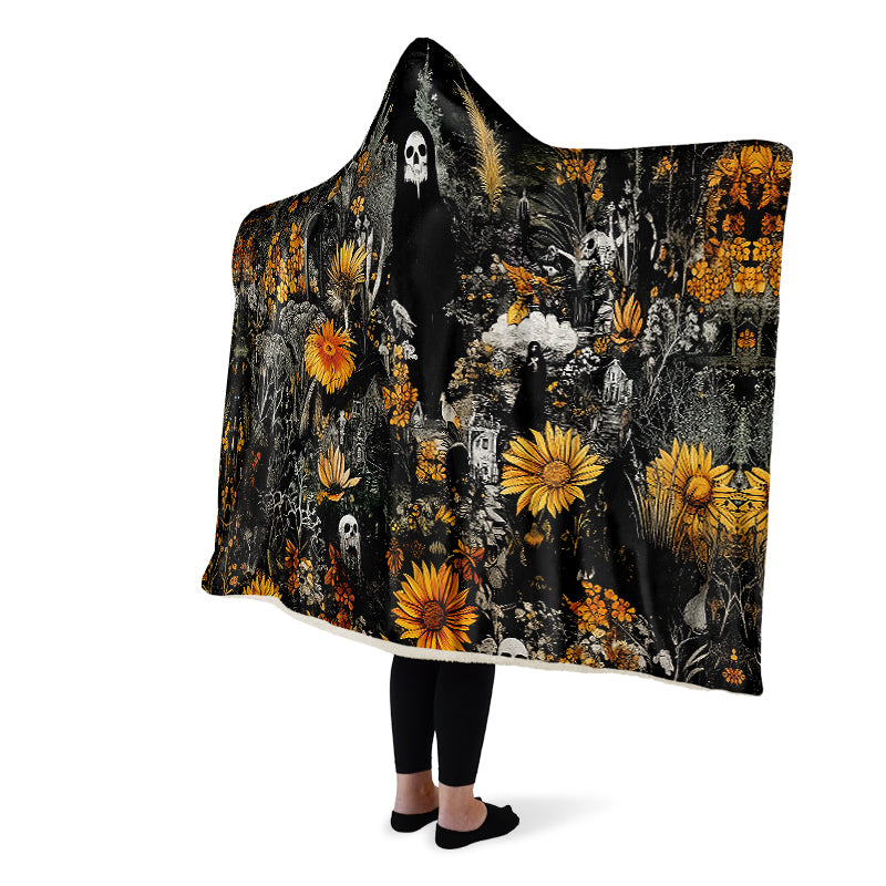 Grim’s Harvest Hooded Blanket - Cozy and Warm Wrap-around Blanket with Vegan Fur Lining and Hood