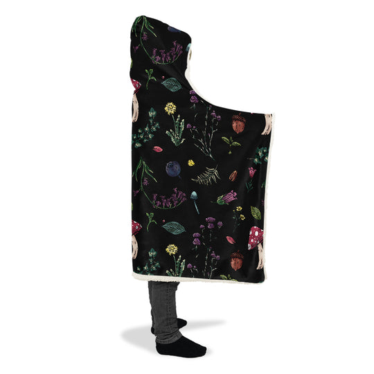 Herbology Hooded Blanket - Cozy and Warm Wrap-around Blanket with Vegan Fur Lining and Hood