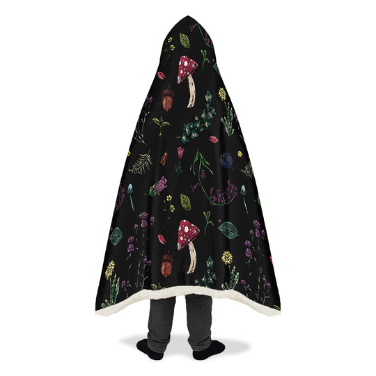 Herbology Hooded Blanket - Cozy and Warm Wrap-around Blanket with Vegan Fur Lining and Hood