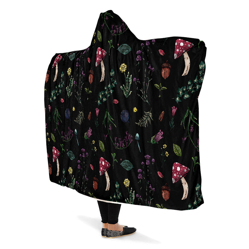 Herbology Hooded Blanket - Cozy and Warm Wrap-around Blanket with Vegan Fur Lining and Hood