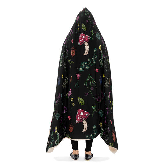 Herbology Hooded Blanket - Cozy and Warm Wrap-around Blanket with Vegan Fur Lining and Hood