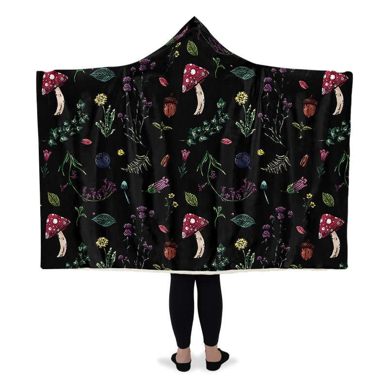 Herbology Hooded Blanket - Cozy and Warm Wrap-around Blanket with Vegan Fur Lining and Hood