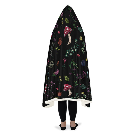 Herbology Hooded Blanket - Cozy and Warm Wrap-around Blanket with Vegan Fur Lining and Hood