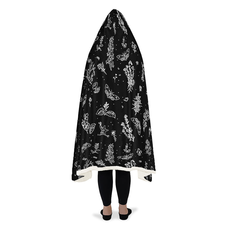 Nightshade Hooded Blanket - Cozy and Warm Wrap-around Blanket with Vegan Fur Lining and Hood