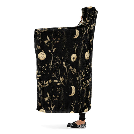 Twilight Garden Hooded Blanket - Cozy and Warm Wrap-around Blanket with Vegan Fur Lining and Hood