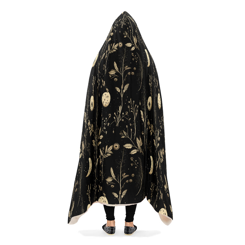 Twilight Garden Hooded Blanket - Cozy and Warm Wrap-around Blanket with Vegan Fur Lining and Hood