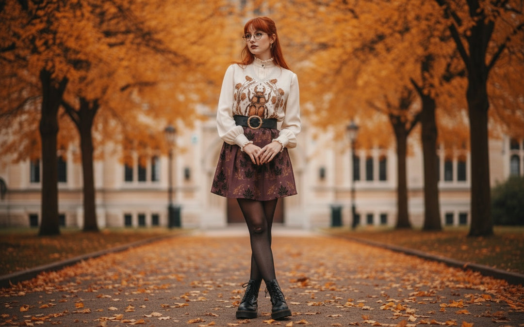Oxblood Autumnalis Skater Skirt