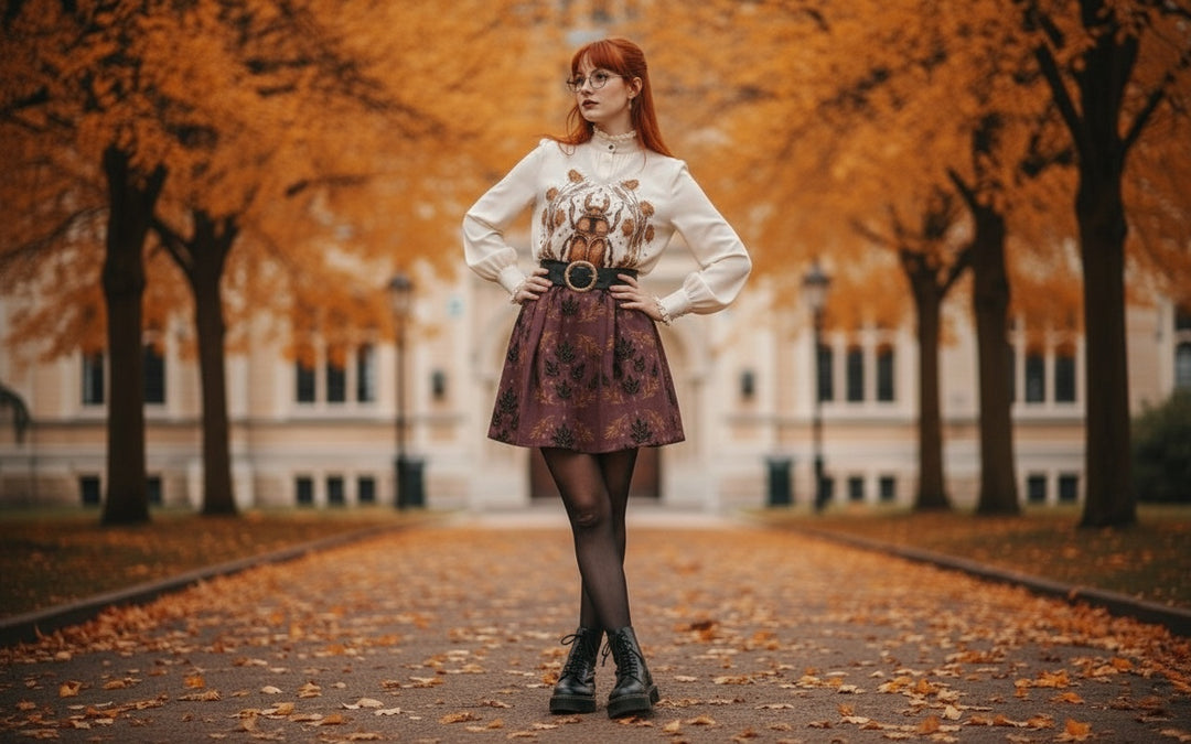 Oxblood Autumnalis Skater Skirt