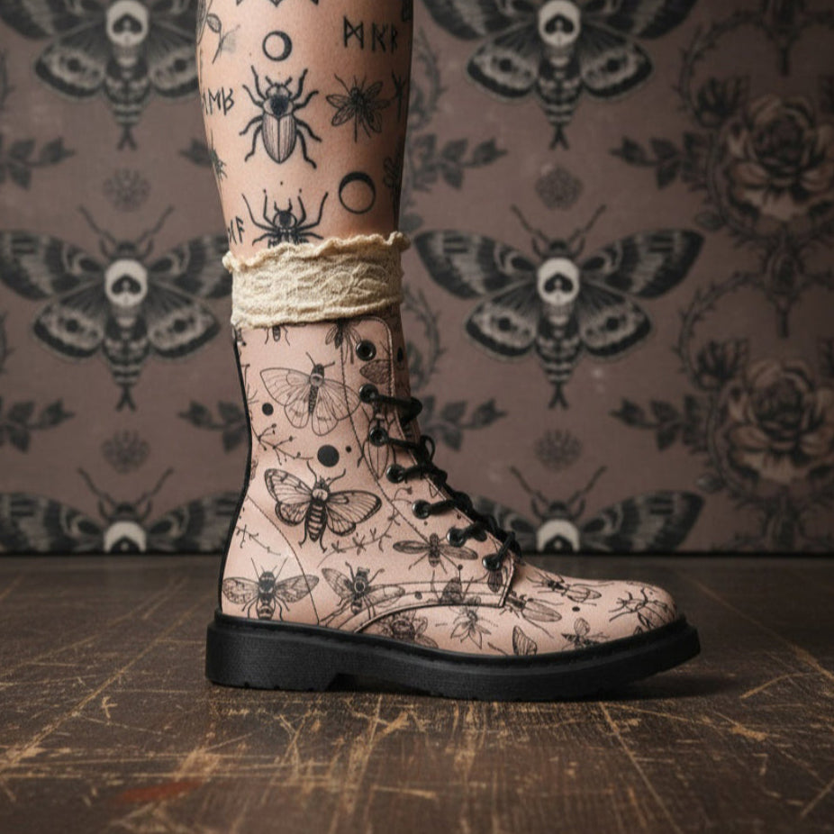 Dead Insect Boot Insecta Arcana Boots – Rogue + Wolf Vegan PU Occult Witchy Boots