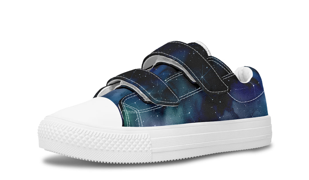 Deep Blue Kids Low Tops - Easy Strap Canvas Kids Shoes with Durable Rubber Soles