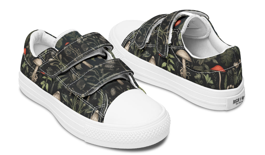 Foraging Kids Low Tops - Easy Strap Canvas Kids Shoes with Durable Rubber Soles