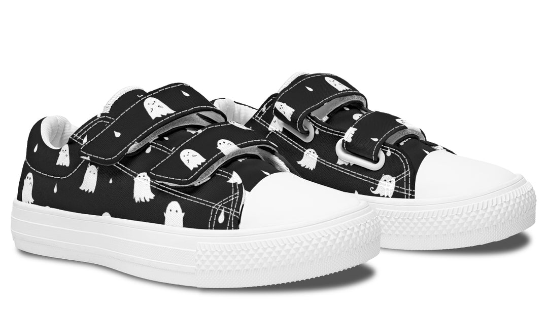 Ghost Party Kids Low Tops - Easy Strap Canvas Kids Shoes with Durable Rubber Soles