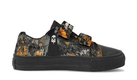 Grim’s Harvest Kids Low Tops - Easy Strap Canvas Kids Shoes with Durable Rubber Soles