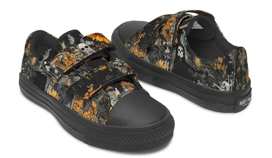 Grim’s Harvest Kids Low Tops - Easy Strap Canvas Kids Shoes with Durable Rubber Soles