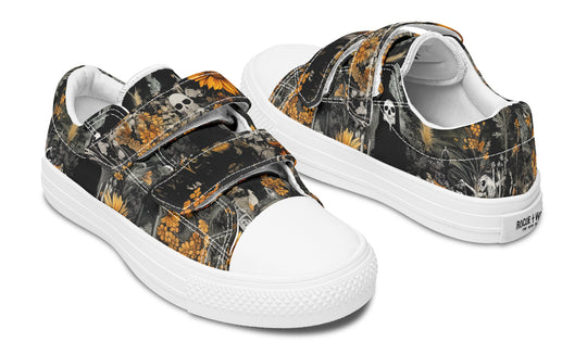 Grim’s Harvest Kids Low Tops - Easy Strap Canvas Kids Shoes with Durable Rubber Soles