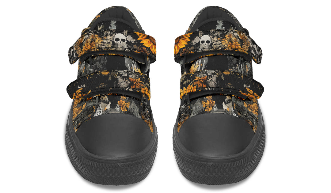 Grim’s Harvest Kids Low Tops - Easy Strap Canvas Kids Shoes with Durable Rubber Soles