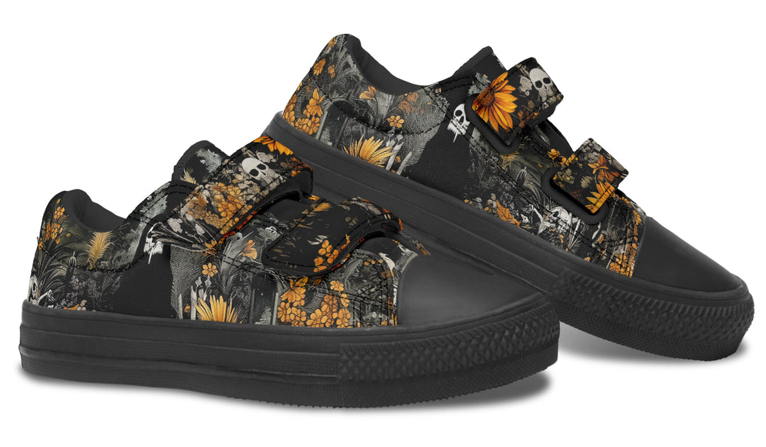 Grim’s Harvest Kids Low Tops - Easy Strap Canvas Kids Shoes with Durable Rubber Soles