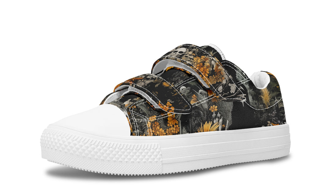 Grim’s Harvest Kids Low Tops - Easy Strap Canvas Kids Shoes with Durable Rubber Soles