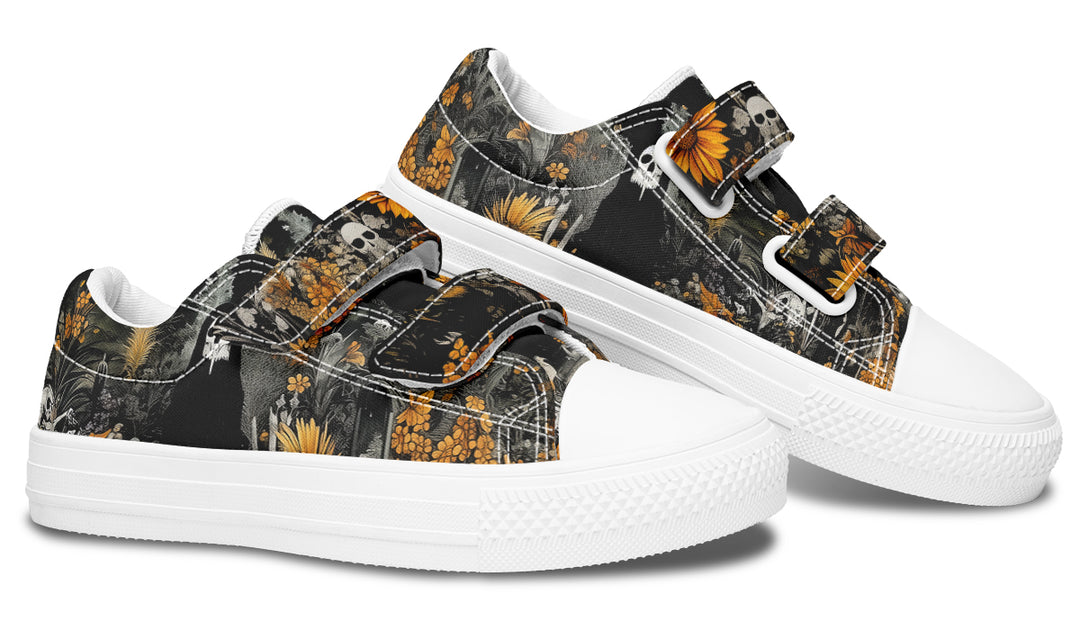 Grim’s Harvest Kids Low Tops - Easy Strap Canvas Kids Shoes with Durable Rubber Soles