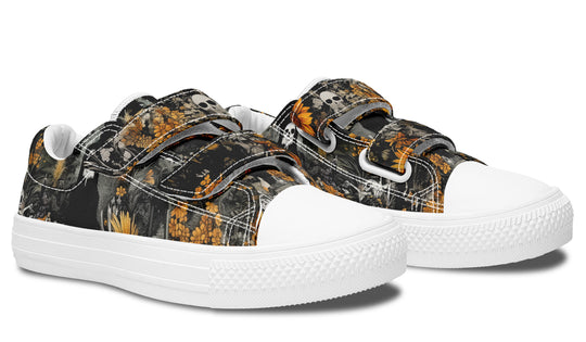 Grim’s Harvest Kids Low Tops - Easy Strap Canvas Kids Shoes with Durable Rubber Soles