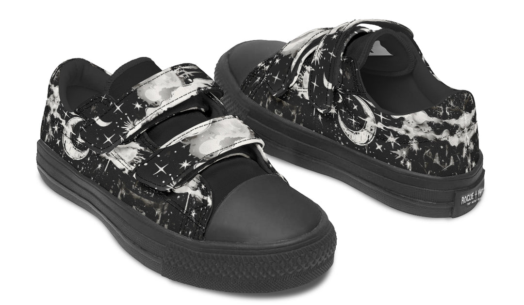 Nightfall Kids Low Tops - Easy Strap Canvas Kids Shoes with Durable Rubber Soles