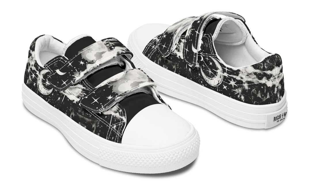 Nightfall Kids Low Tops - Easy Strap Canvas Kids Shoes with Durable Rubber Soles