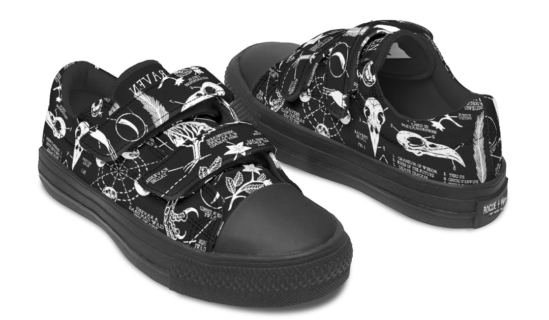 Raven Study Kids Low Tops - Easy Strap Canvas Kids Shoes with Durable Rubber Soles