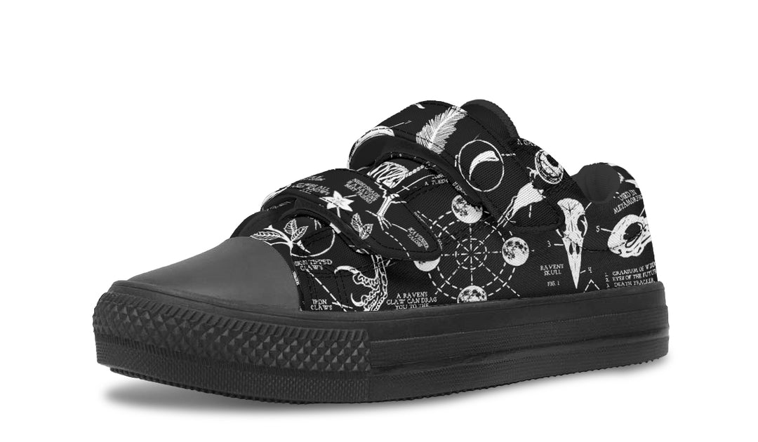 Raven Study Kids Low Tops - Easy Strap Canvas Kids Shoes with Durable Rubber Soles