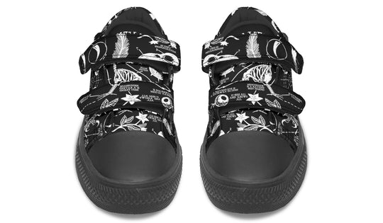 Raven Study Kids Low Tops - Easy Strap Canvas Kids Shoes with Durable Rubber Soles