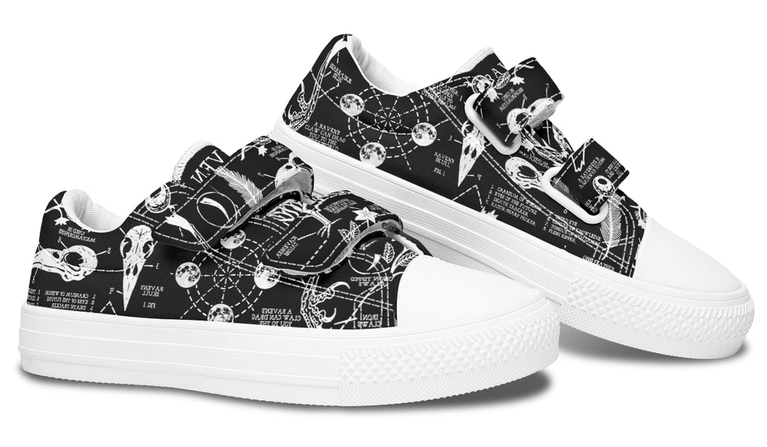 Raven Study Kids Low Tops - Easy Strap Canvas Kids Shoes with Durable Rubber Soles