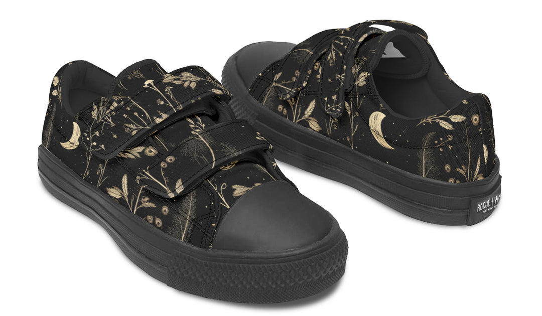 Twilight Garden Kids Low Tops - Easy Strap Canvas Kids Shoes with Durable Rubber Soles