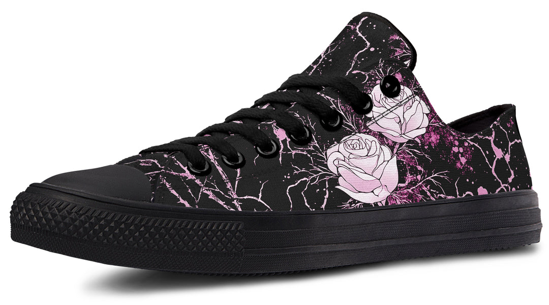 Amethyst Kintsugi Rose Low Tops - Classic Premium Canvas Shoes with Comfortable and Durable Soles