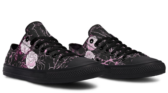 Amethyst Kintsugi Rose Low Tops - Classic Premium Canvas Shoes with Comfortable and Durable Soles