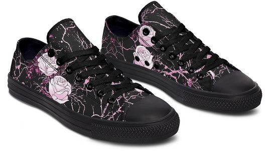 Amethyst Kintsugi Rose Low Tops - Classic Premium Canvas Shoes with Comfortable and Durable Soles