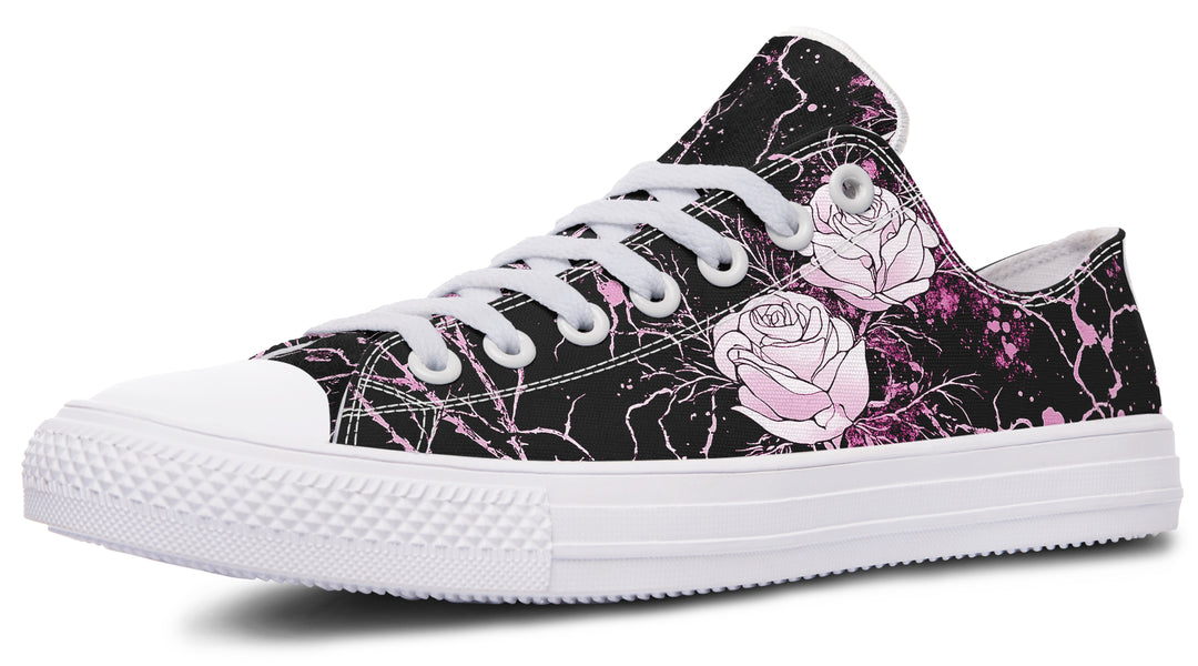 Amethyst Kintsugi Rose Low Tops - Classic Premium Canvas Shoes with Comfortable and Durable Soles