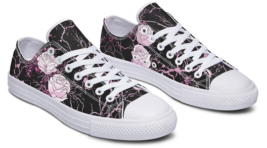 Amethyst Kintsugi Rose Low Tops - Classic Premium Canvas Shoes with Comfortable and Durable Soles