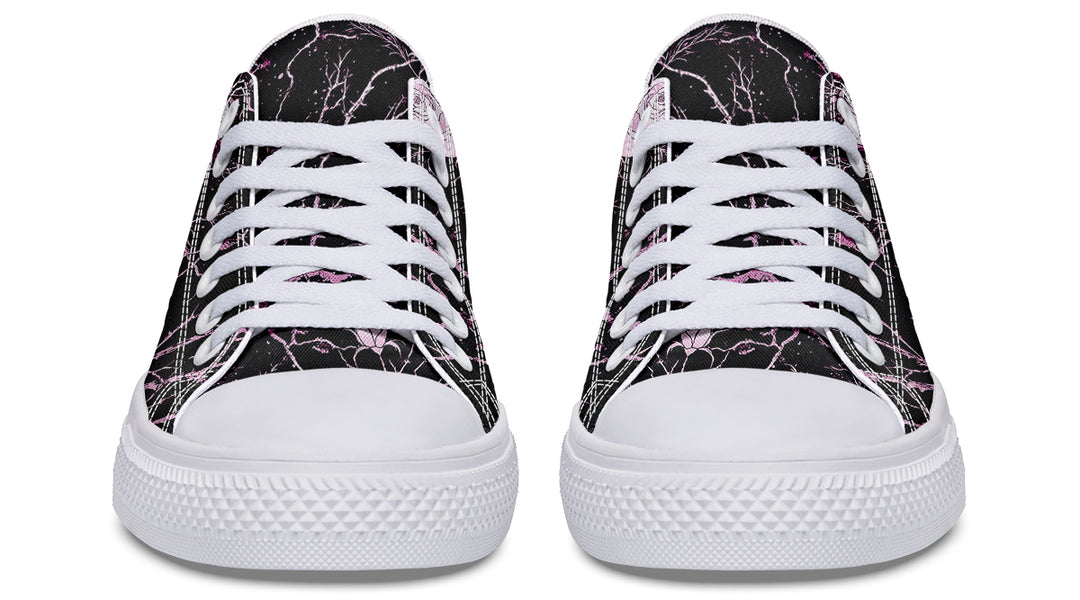 Amethyst Kintsugi Rose Low Tops - Classic Premium Canvas Shoes with Comfortable and Durable Soles