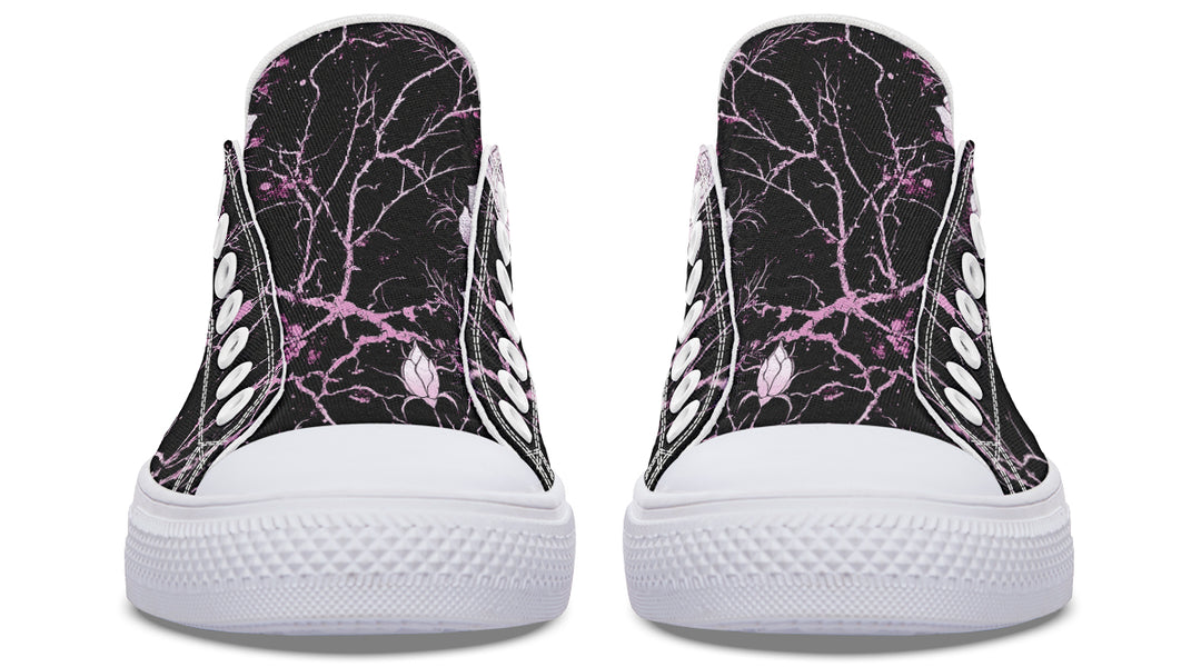 Amethyst Kintsugi Rose Low Tops - Classic Premium Canvas Shoes with Comfortable and Durable Soles