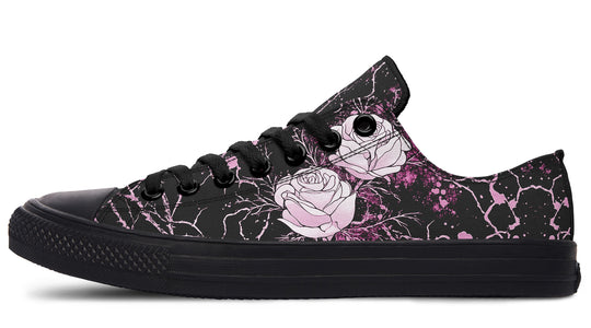 Amethyst Kintsugi Rose Low Tops - Classic Premium Canvas Shoes with Comfortable and Durable Soles