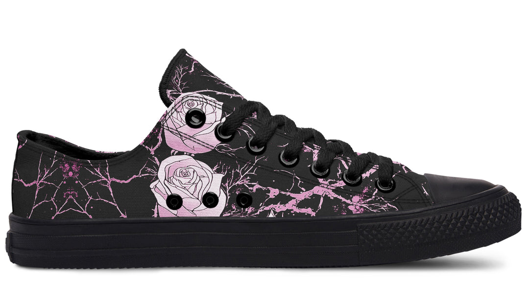 Amethyst Kintsugi Rose Low Tops - Classic Premium Canvas Shoes with Comfortable and Durable Soles