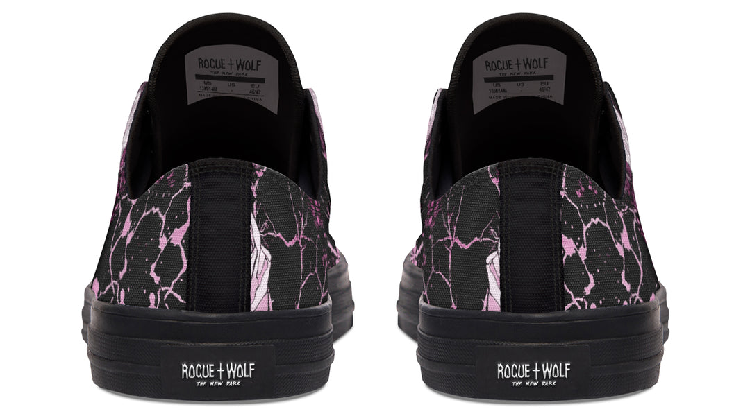 Amethyst Kintsugi Rose Low Tops - Classic Premium Canvas Shoes with Comfortable and Durable Soles