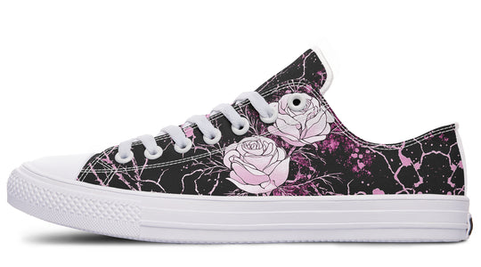 Amethyst Kintsugi Rose Low Tops - Classic Premium Canvas Shoes with Comfortable and Durable Soles